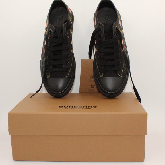 New Burberry Larkhill Floral Logo Low top Sneakers Sz 39/8.5 US - Picture 3 of 10